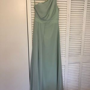One shoulder long chiffon bridesmaid dress